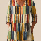 Avery | Lange Bluse mit ausdrucksstarkem Muster